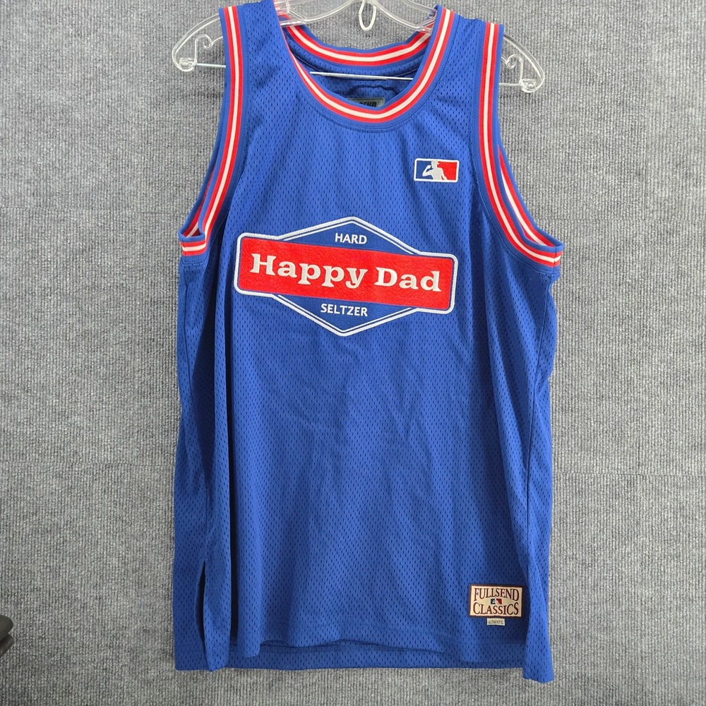 Happy Dad Seltzer Basetball Jersey Large Full Send Authentic Merchandise